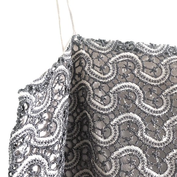 Max Mara Silk Lace Dress in Gray/ Taupe - Picture 5 of 12